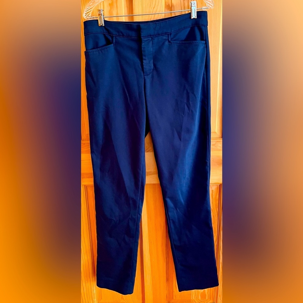 Chaps Classic Navy Women's Dress Pants Size 8 Office Professional Work Comfort